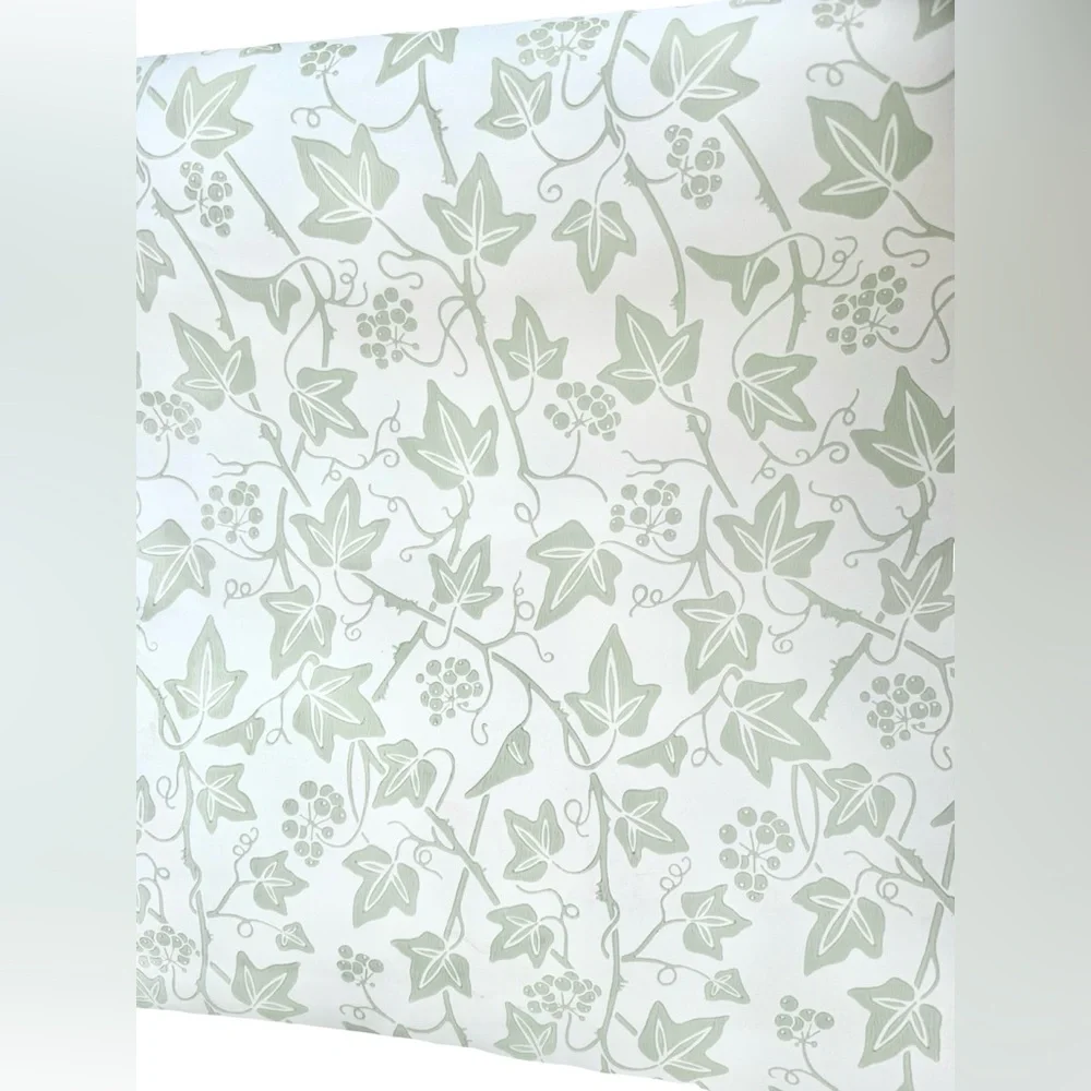 Block Painted Wallpaper Green Ivy Vine Pattern Farrow & Ball Florals Collection